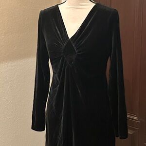 Vintage 90s Motherhood Maternity Black Velvet Long Sleeve Dress